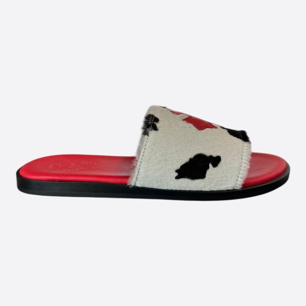 Chrome Hearts Red Cross Patch Cow Slides - image 1